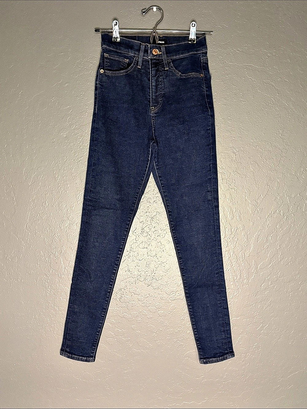 Express High Waisted Skinny Jeans Women's Skinny Jeans in Blue